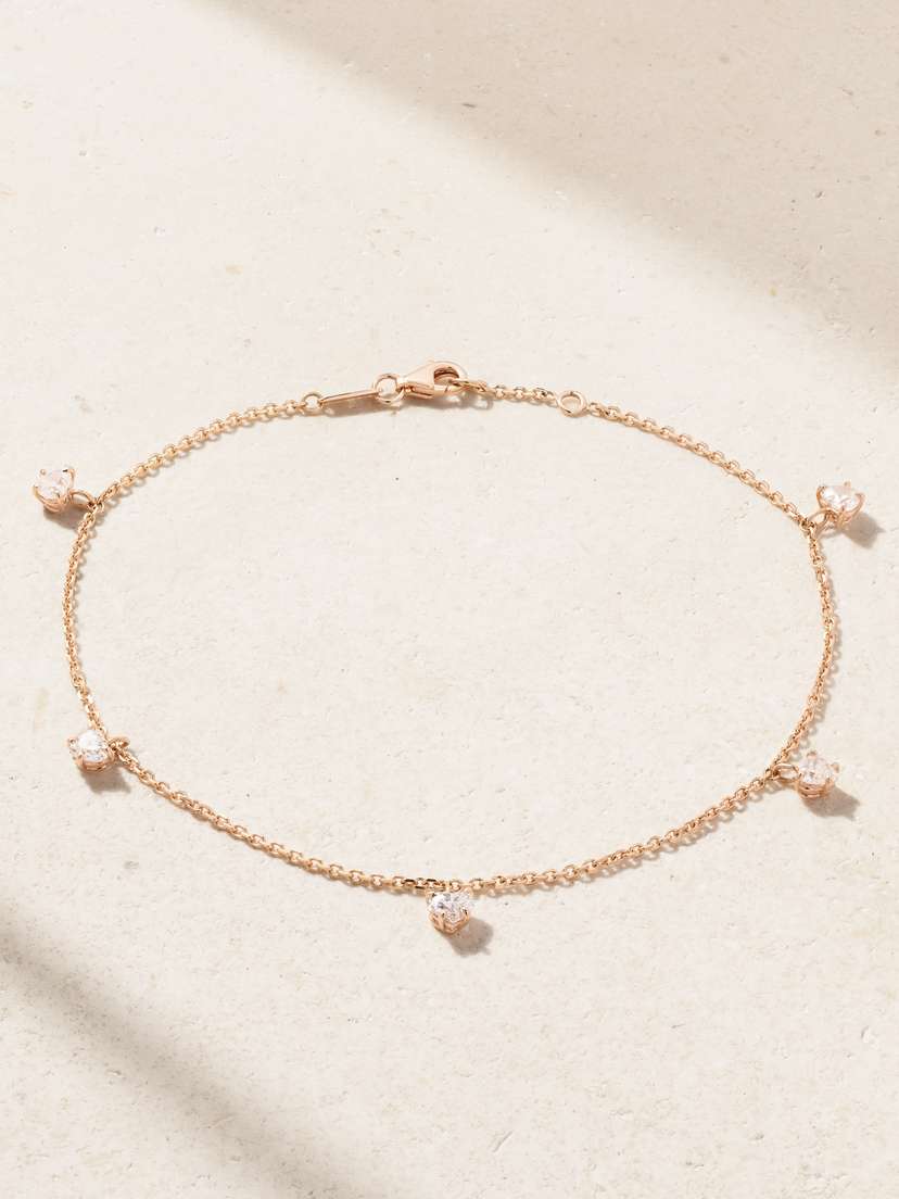 Anita Ko 18-karat Rose Gold Diamond Anklet