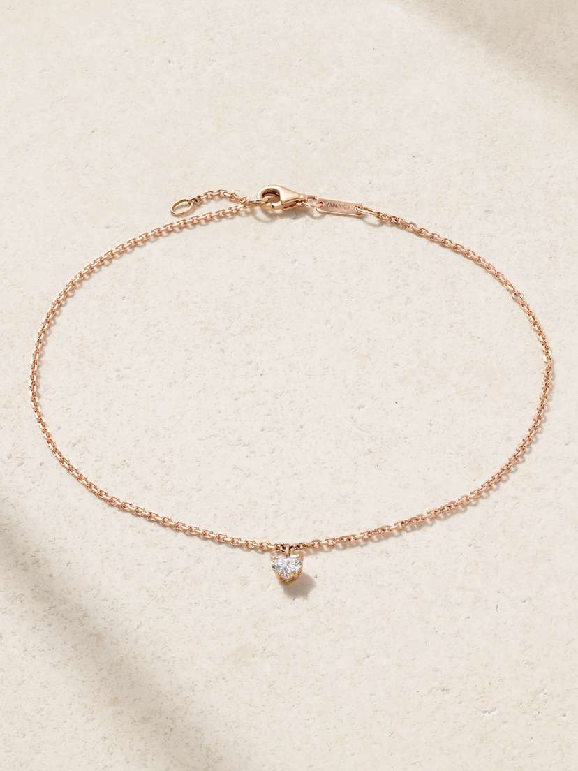Anita Ko 18-karat Rose Gold Diamond Anklet