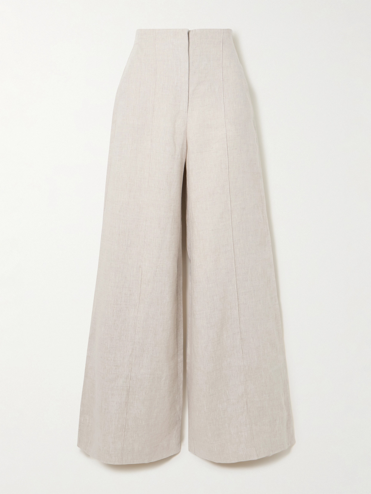 Andres Otalora Encontrarte Linen Wide-leg Pants In Off-white