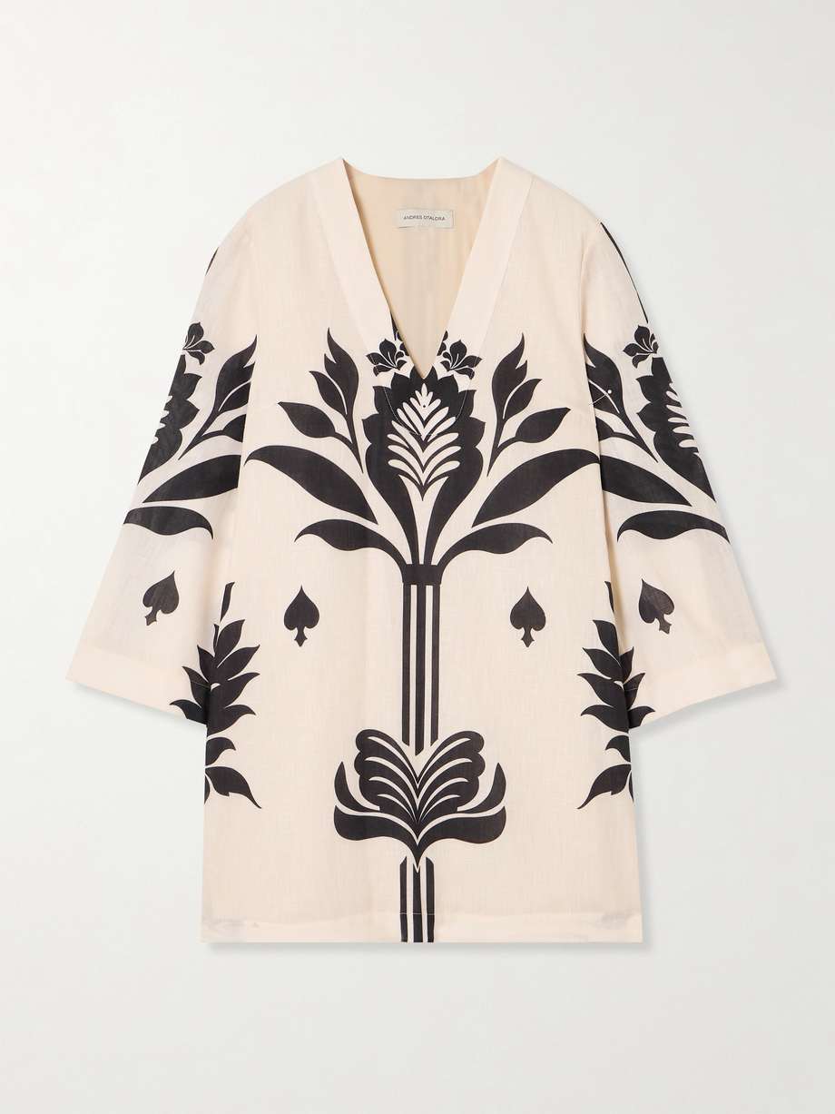 jaipur printed linen mini dress