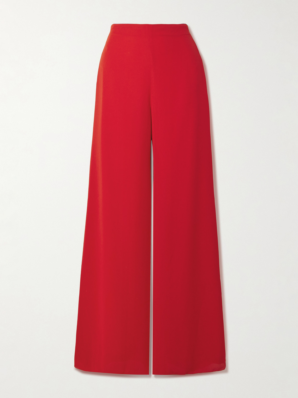 Andres Otalora Kali Chiffon Wide-leg Trousers In Red
