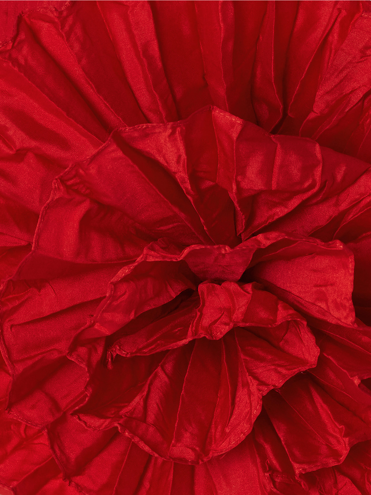 Andres Otalora No Me Olvides Appliquéd Pleated Taffeta Top In Red