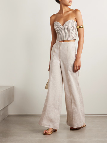 Andres Otalora Prateek embroidered linen corset top