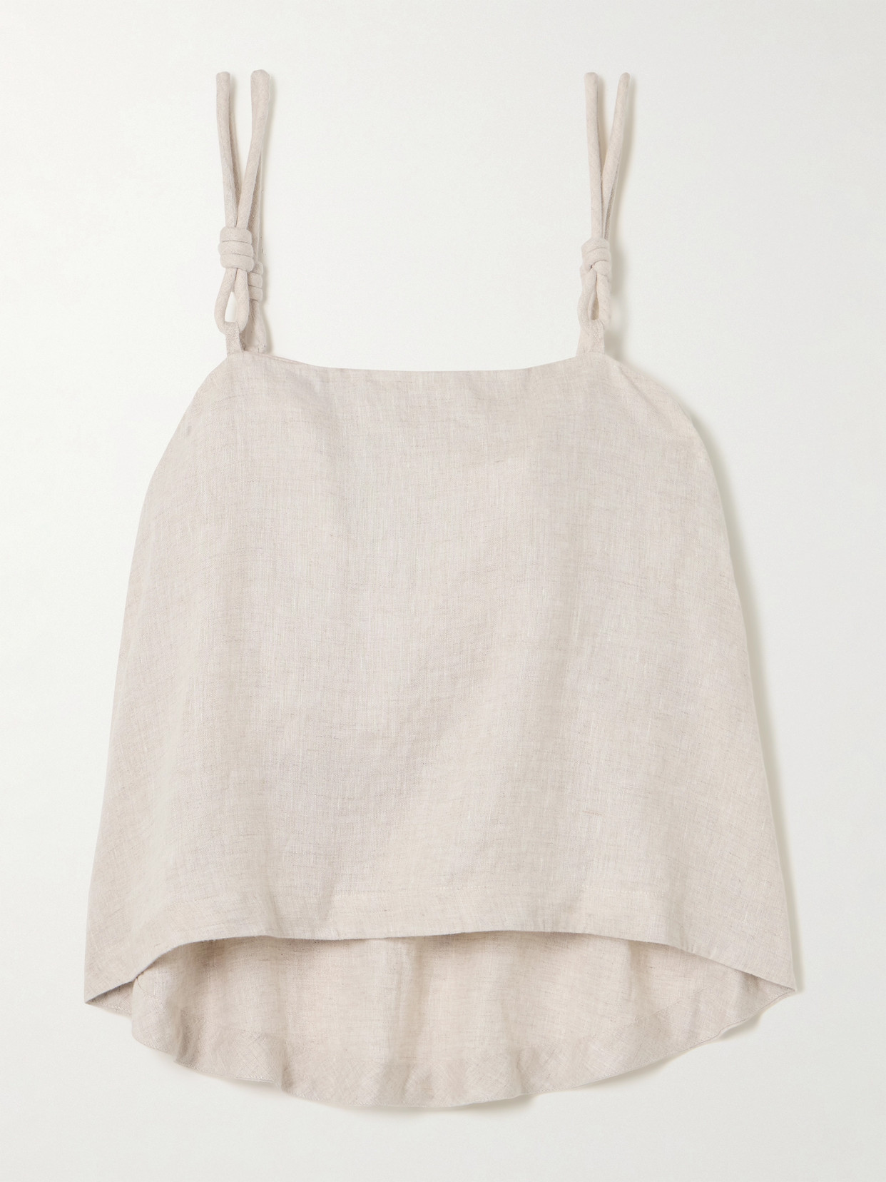 Andres Otalora Rahan Knotted Linen Tank In Off-white