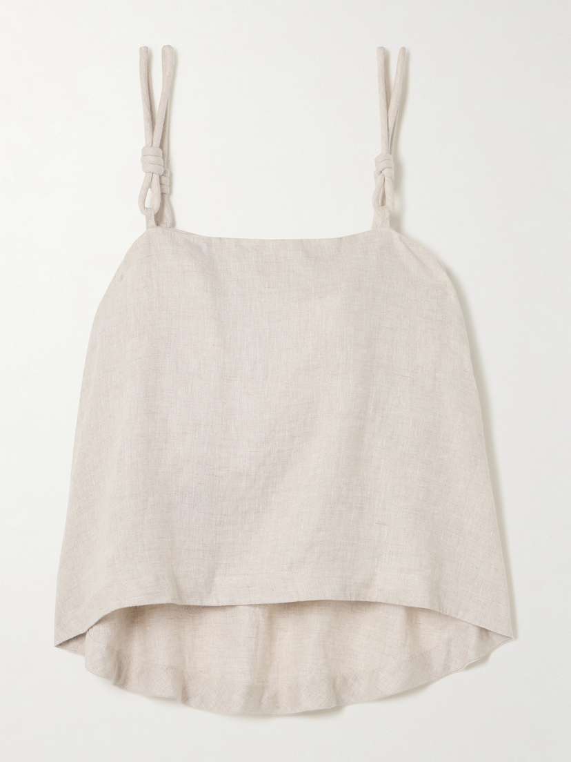 ANDRES OTALORA Rahan Knotted Linen Tank