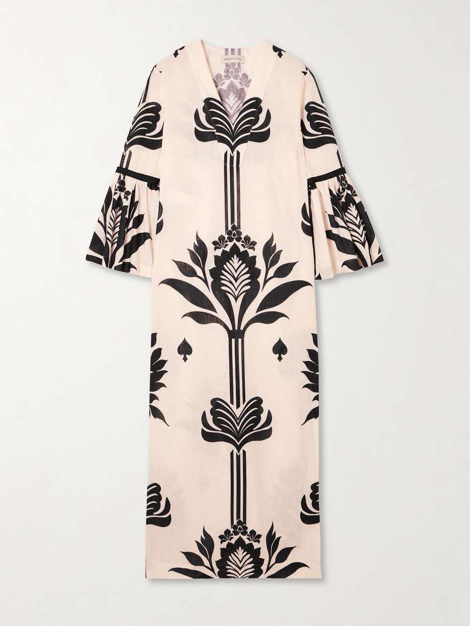rajasthan printed linen maxi dress