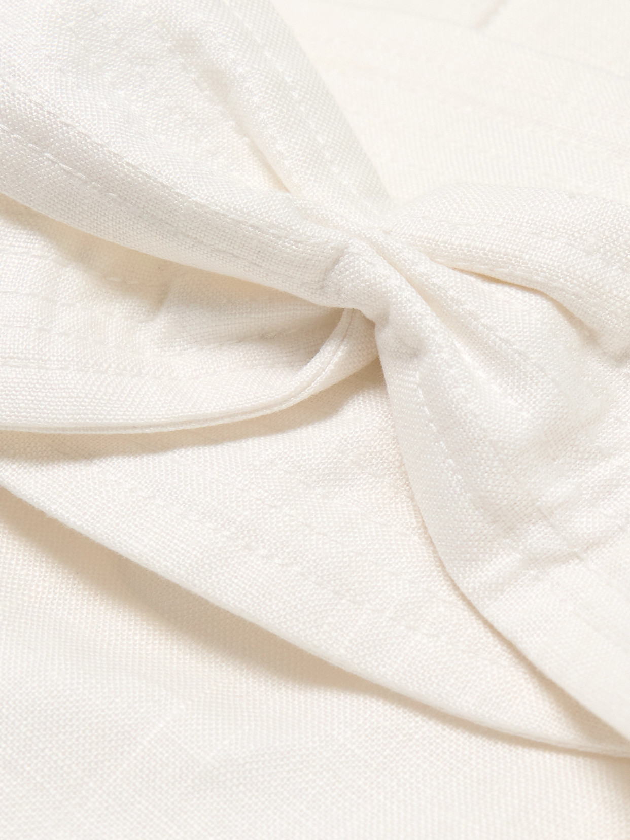 Andres Otalora Tum Belted Linen Corset Top In Off-white