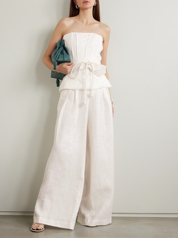 Andres Otalora Tum belted linen corset top