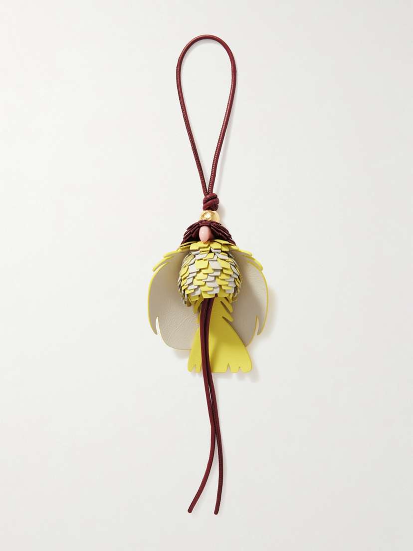 Loewe Parrot Fringed Leather And Gold-tone Keychain
