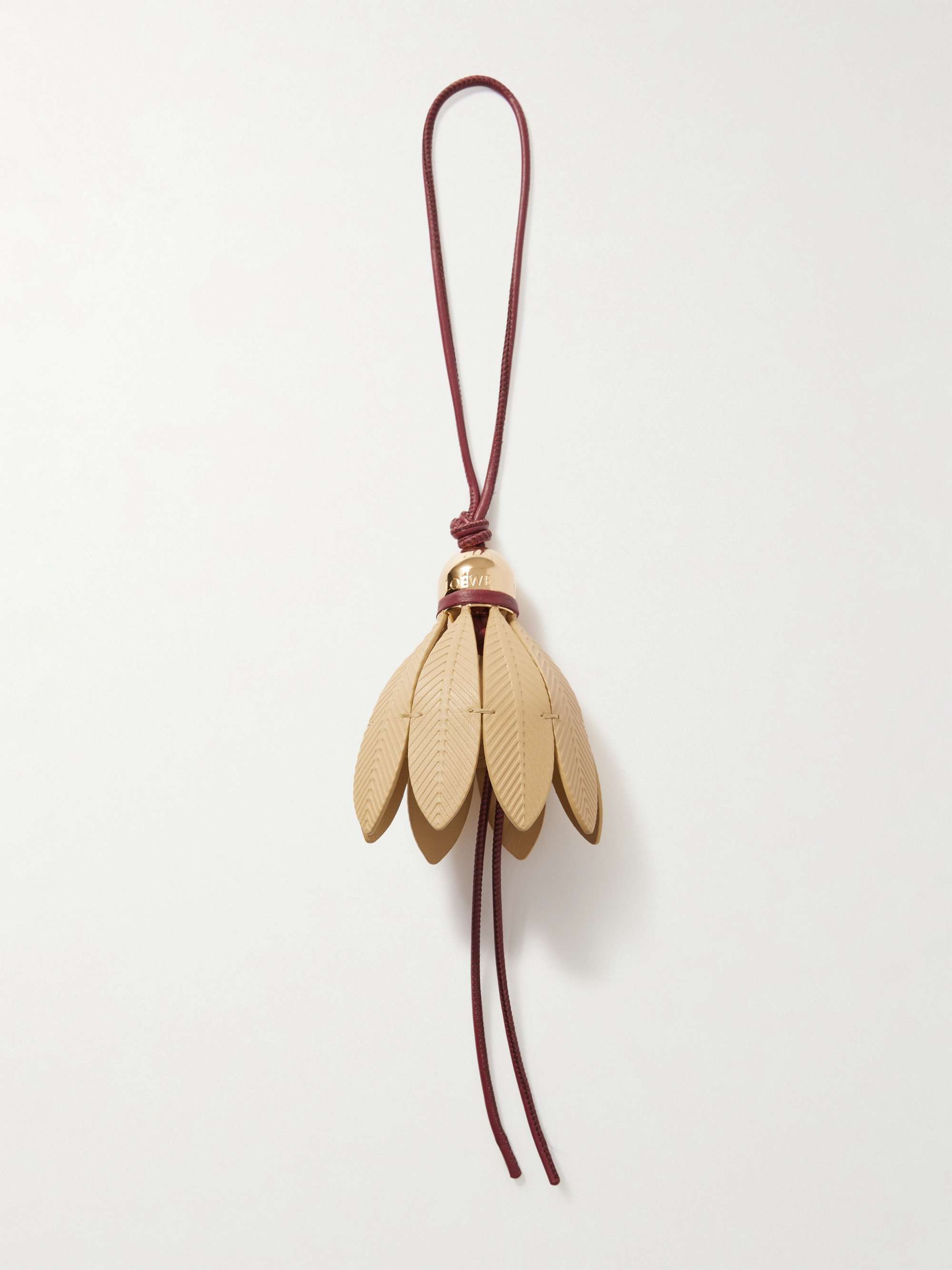 LOEWE Badminton fringed leather and gold-tone keychain | NET