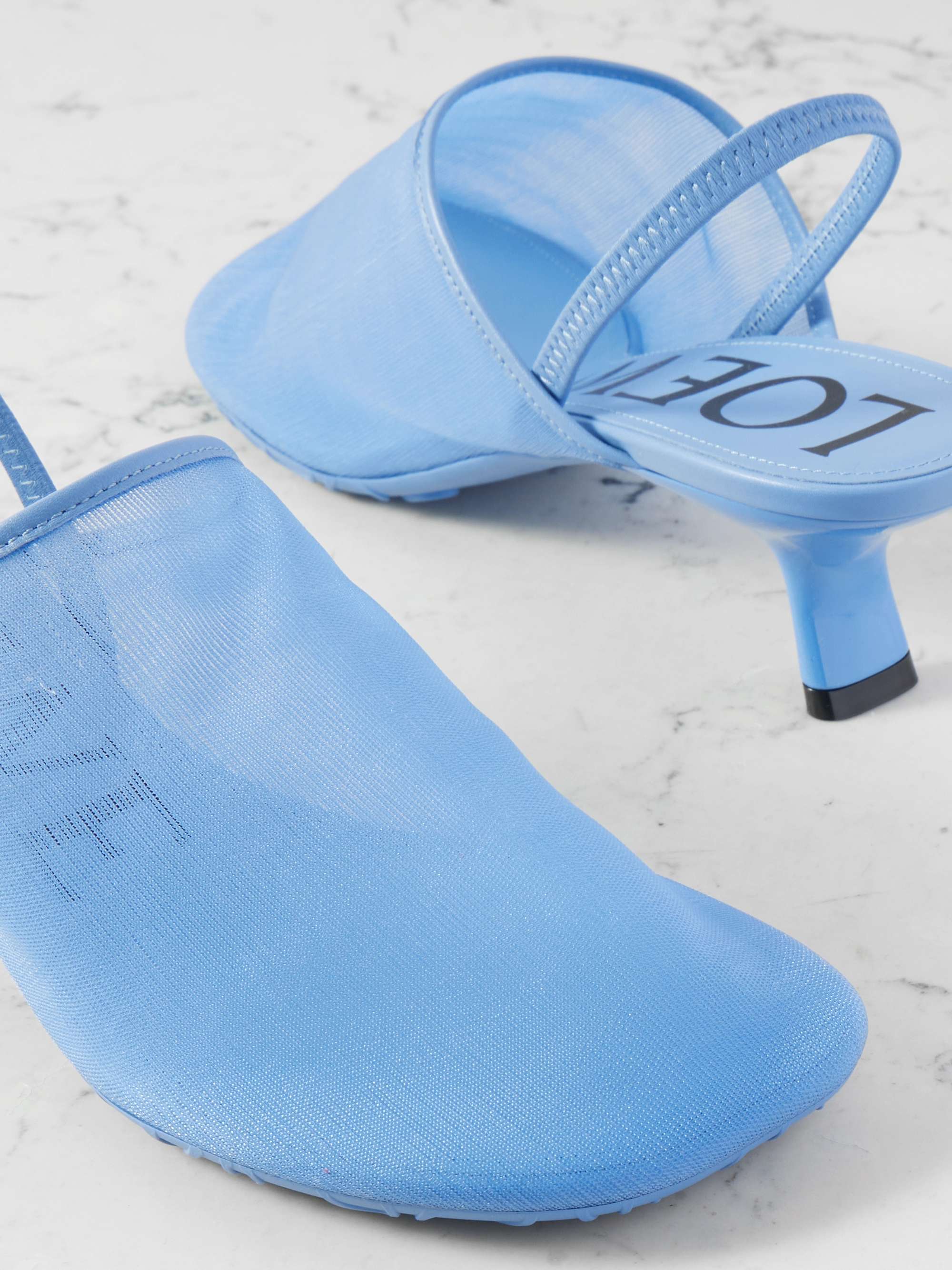 LOEWE Petal メッシュ スリングバックサンダル レザートリム
