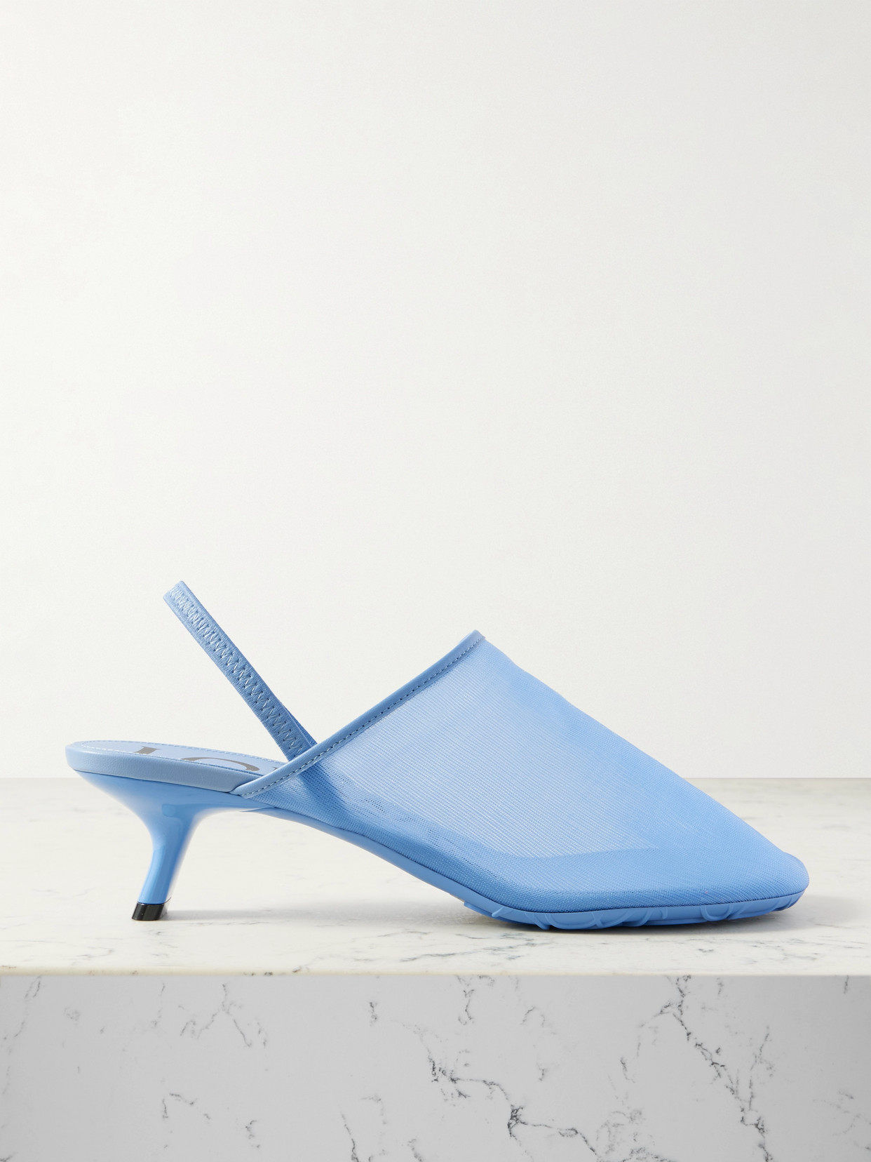 Loewe Scarpe Con Tacco Petal In Rete Ceruleo Donna In Blue