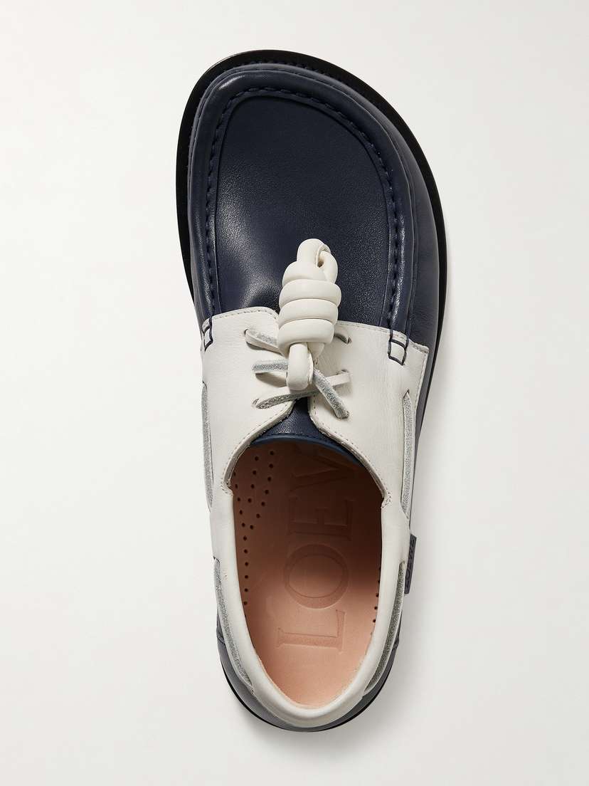Loewe Campo Knotted Two-tone Leather Loafers