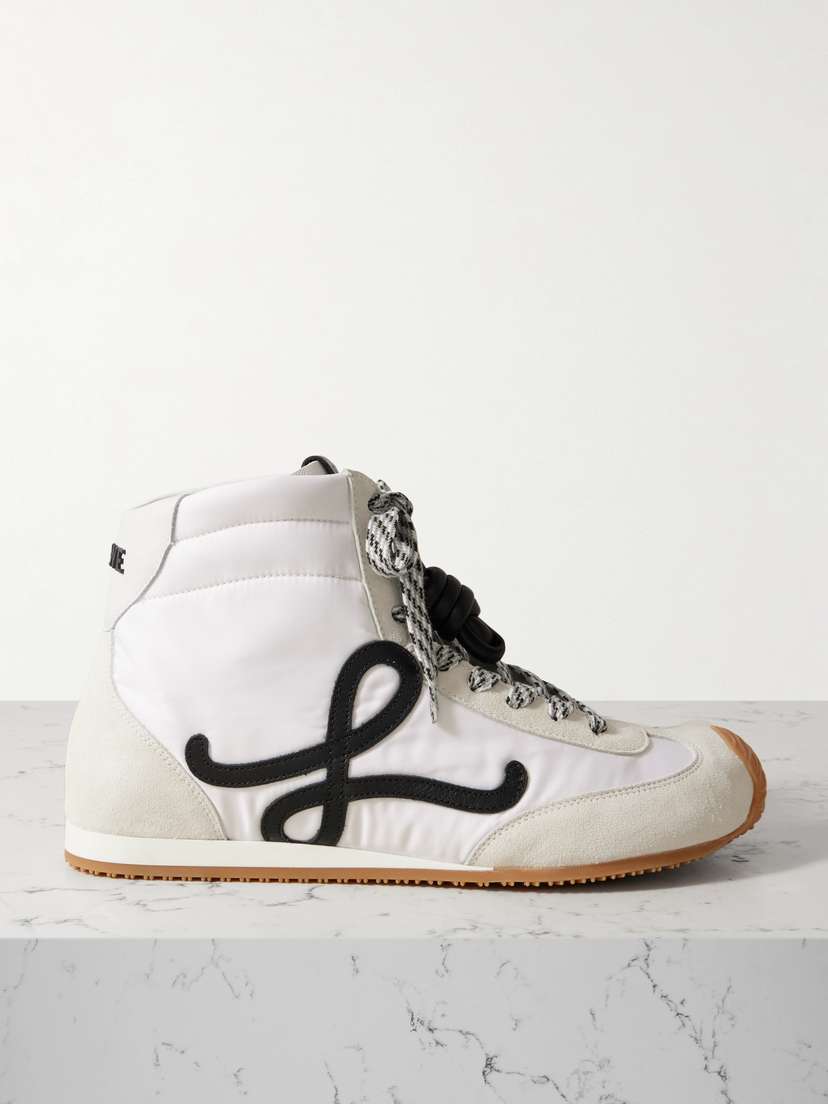Loewe Ballet Runner 2.0 Leather-trimmed Shell And Suede High-top Sneakers