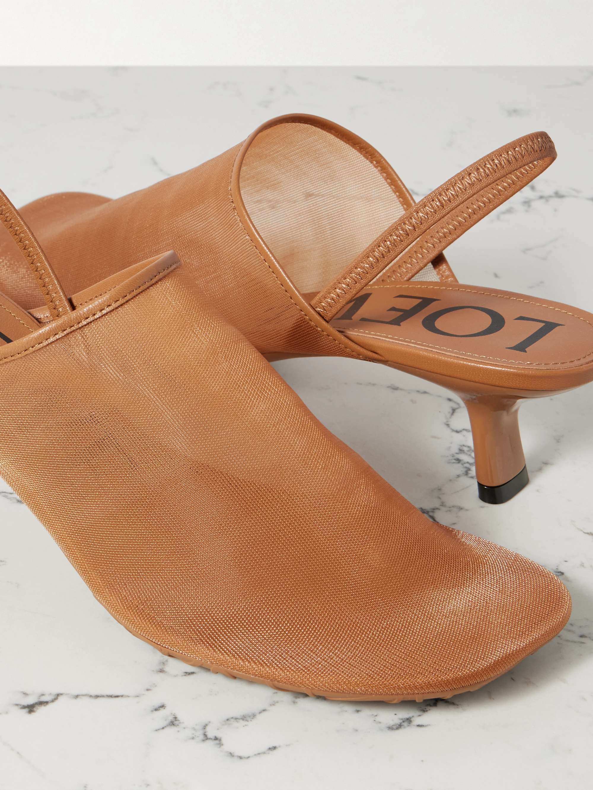 LOEWE Petal メッシュ スリングバックサンダル レザートリム