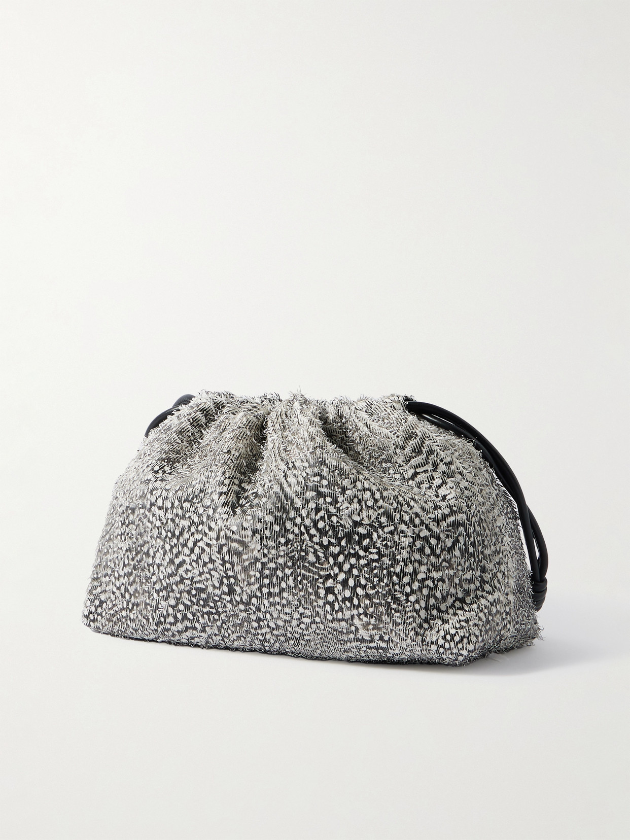 Loewe Flamenco Medium Distressed Polka-dot Leather Clutch In White