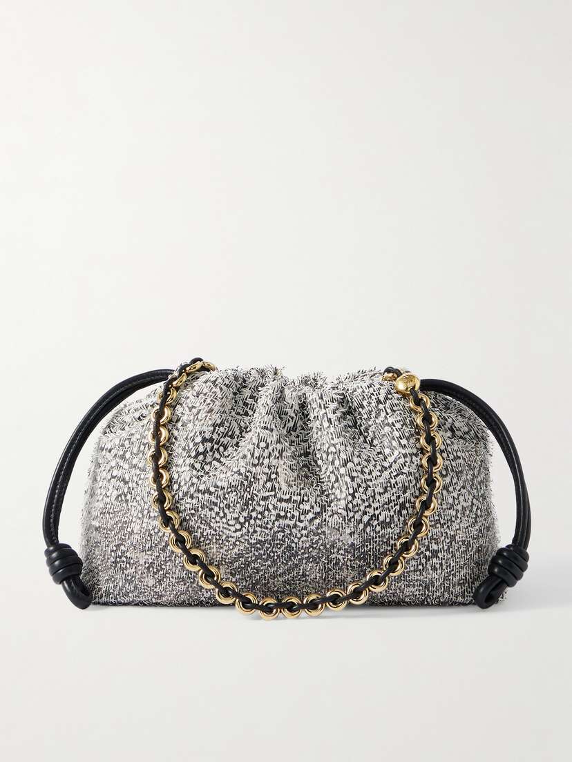 Loewe Flamenco Medium Distressed Polka-dot Leather Clutch