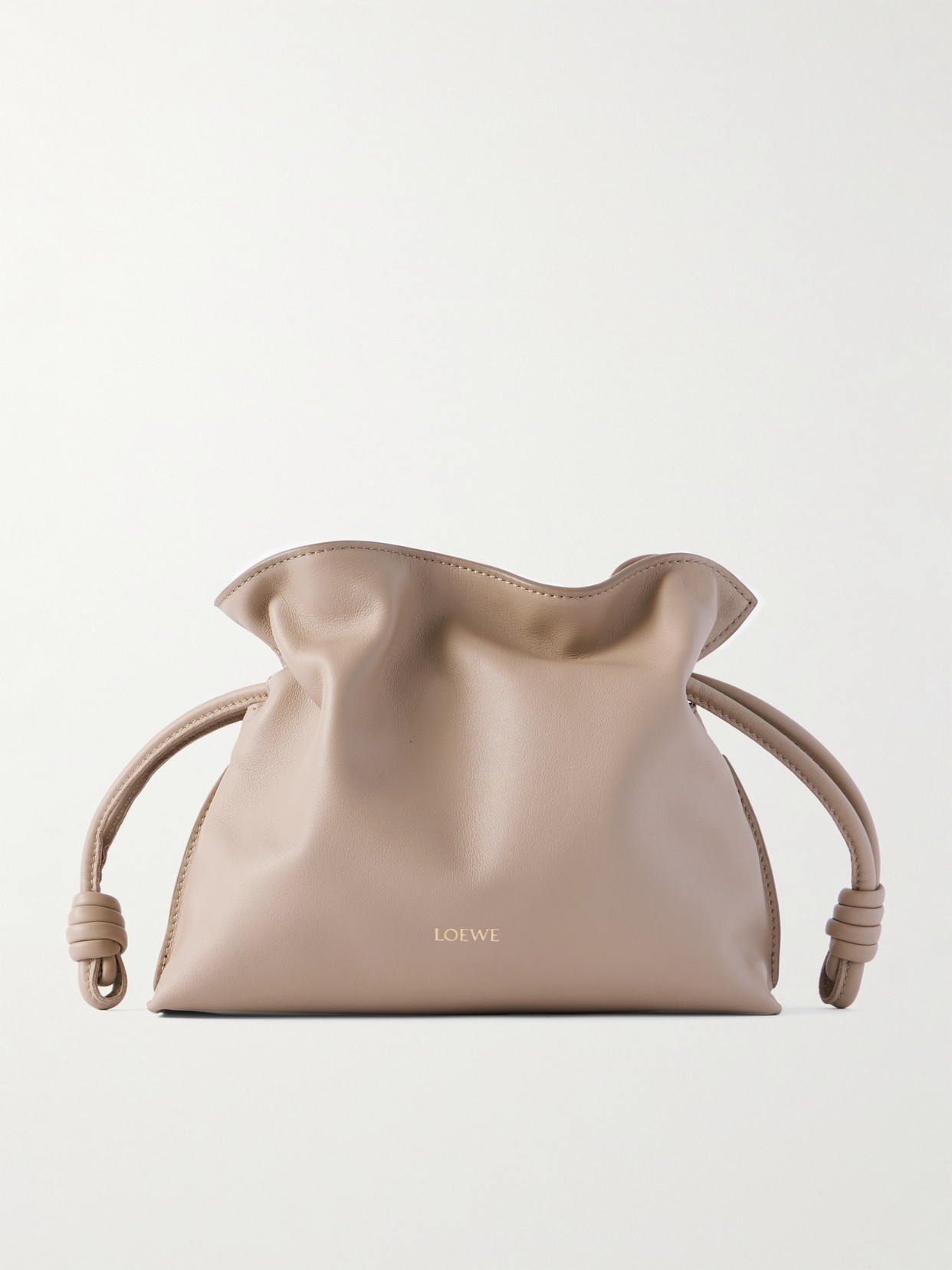 Loewe Flamenco Mini Leather Clutch In Neutrals