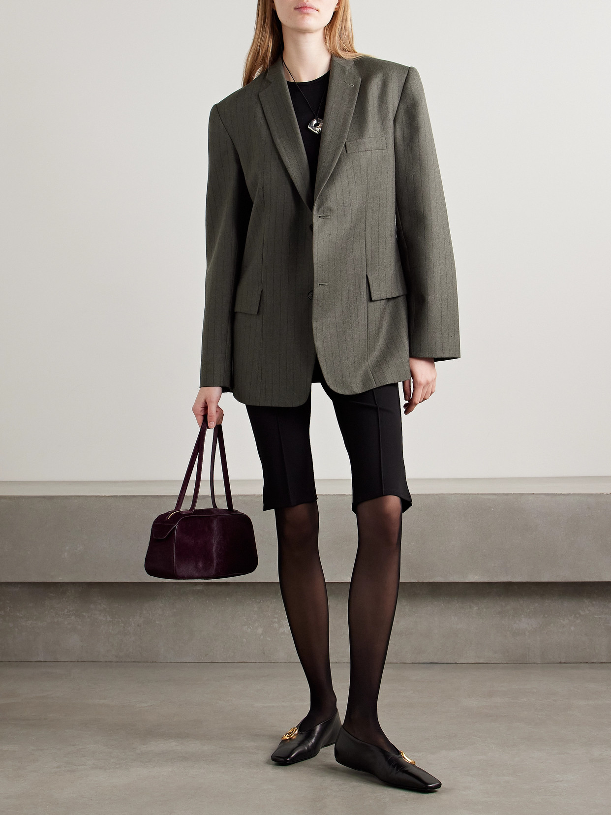 Kallmeyer Gemini Pinstriped Wool-twill Blazer In Gray