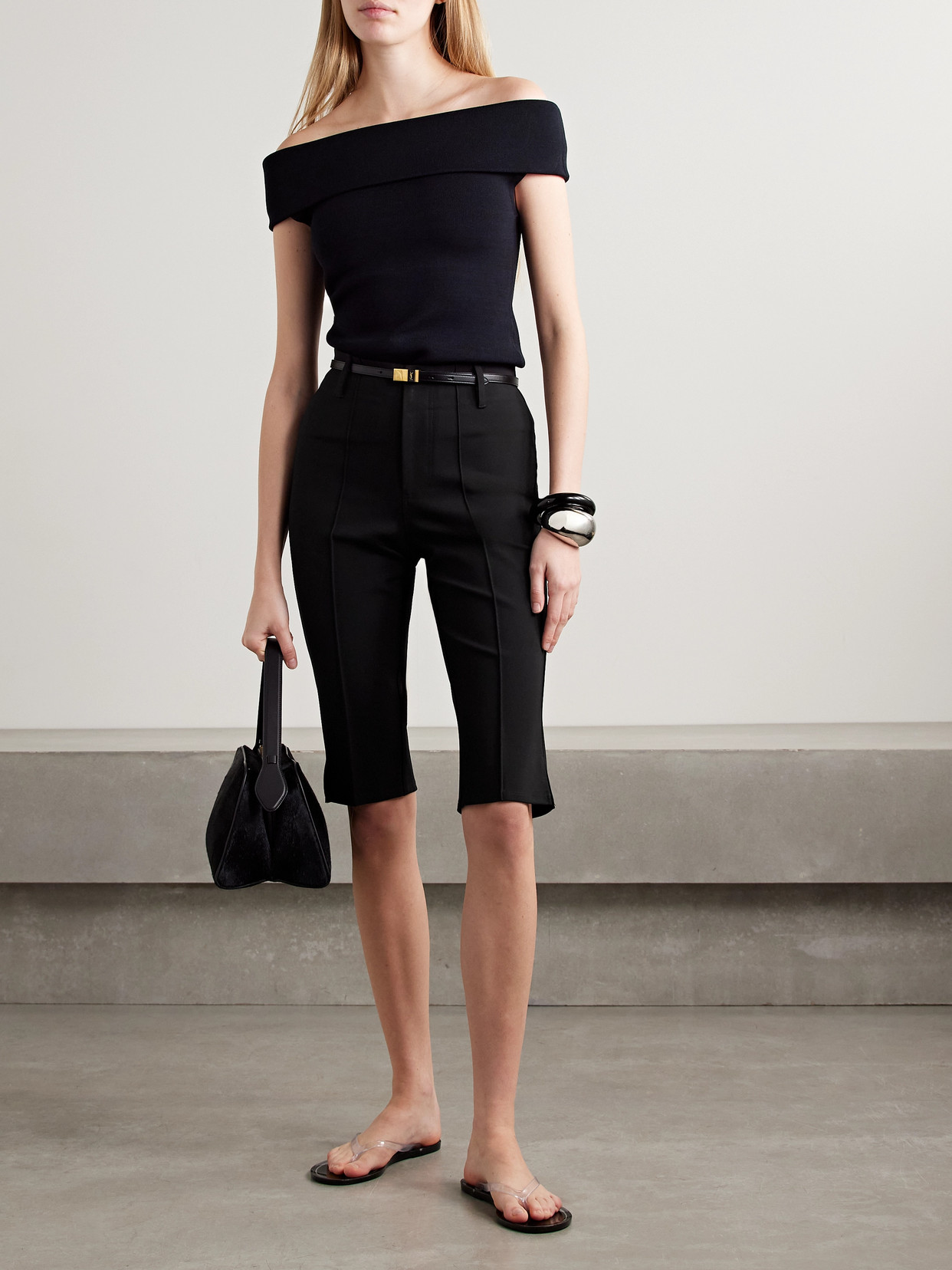 Kallmeyer Daphne Cropped Stretch-crepe Pants In Black