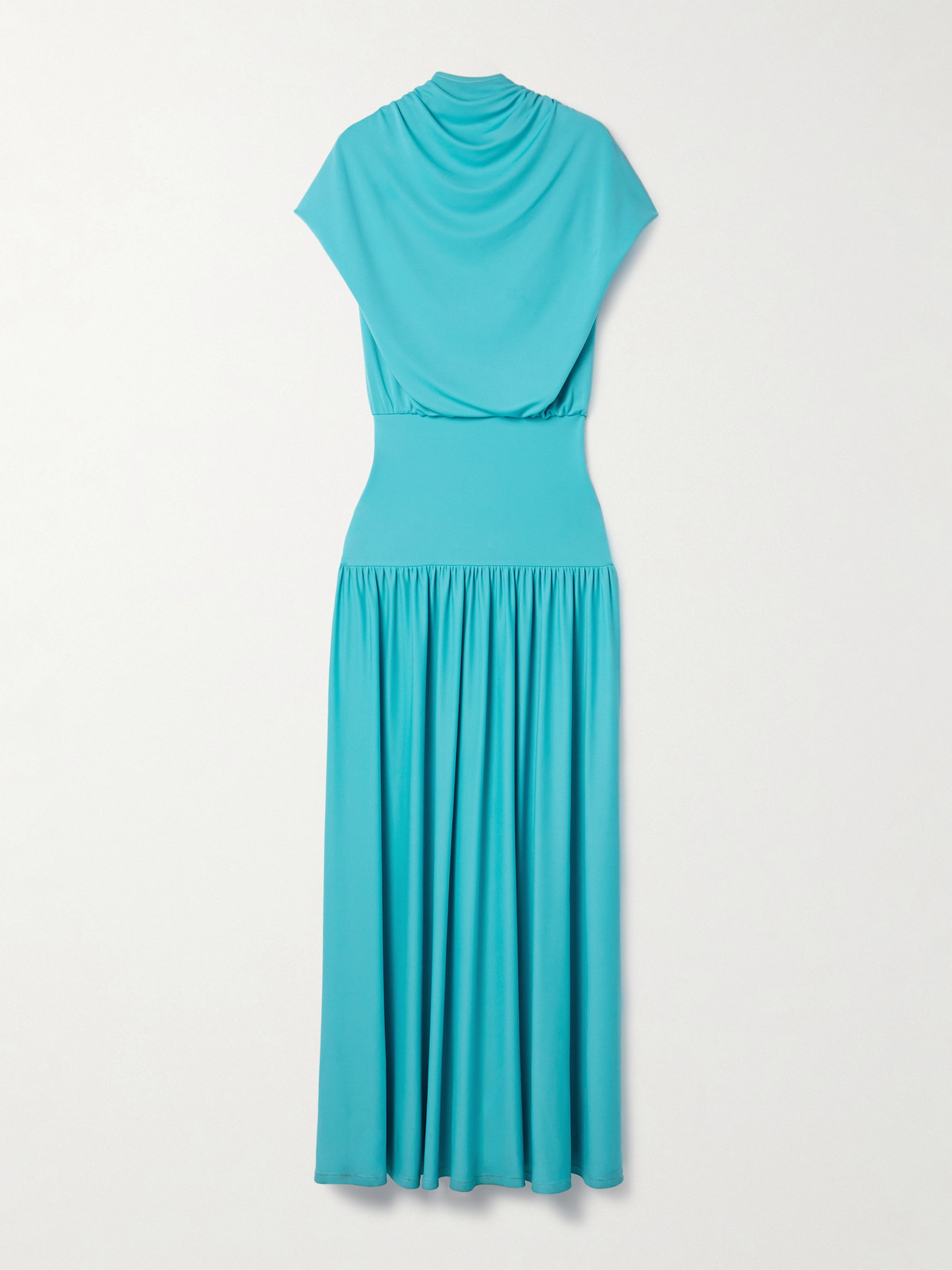 KALLMEYER - Victoria Draped Stretch-jersey Maxi Dress - Blue
