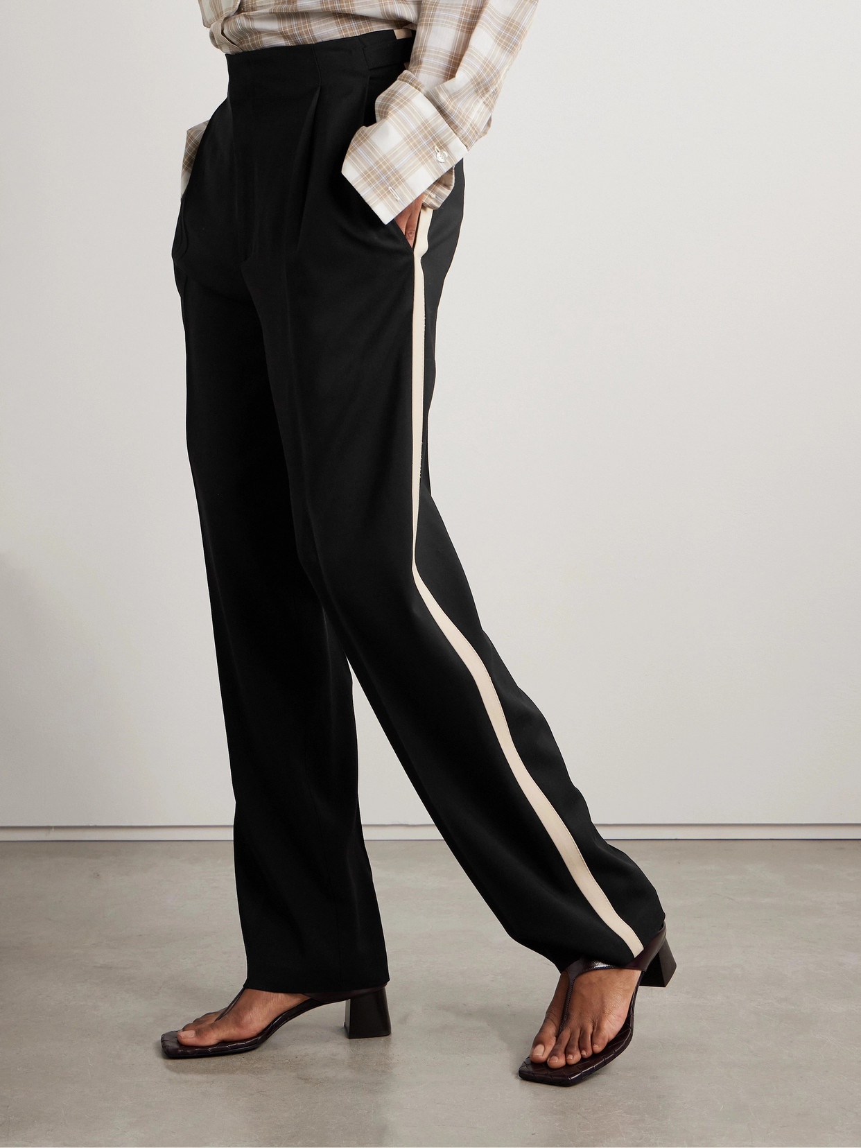 KALLMEYER PHOEBE WOOL-CREPE STRAIGHT-LEG PANTS