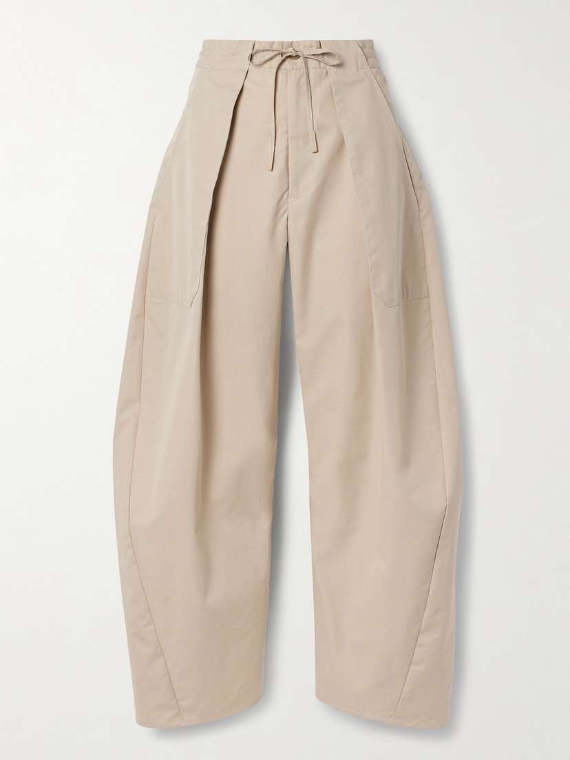 Kallmeyer Clemence Pleated Cotton-blend Twill Barrel-leg Pants