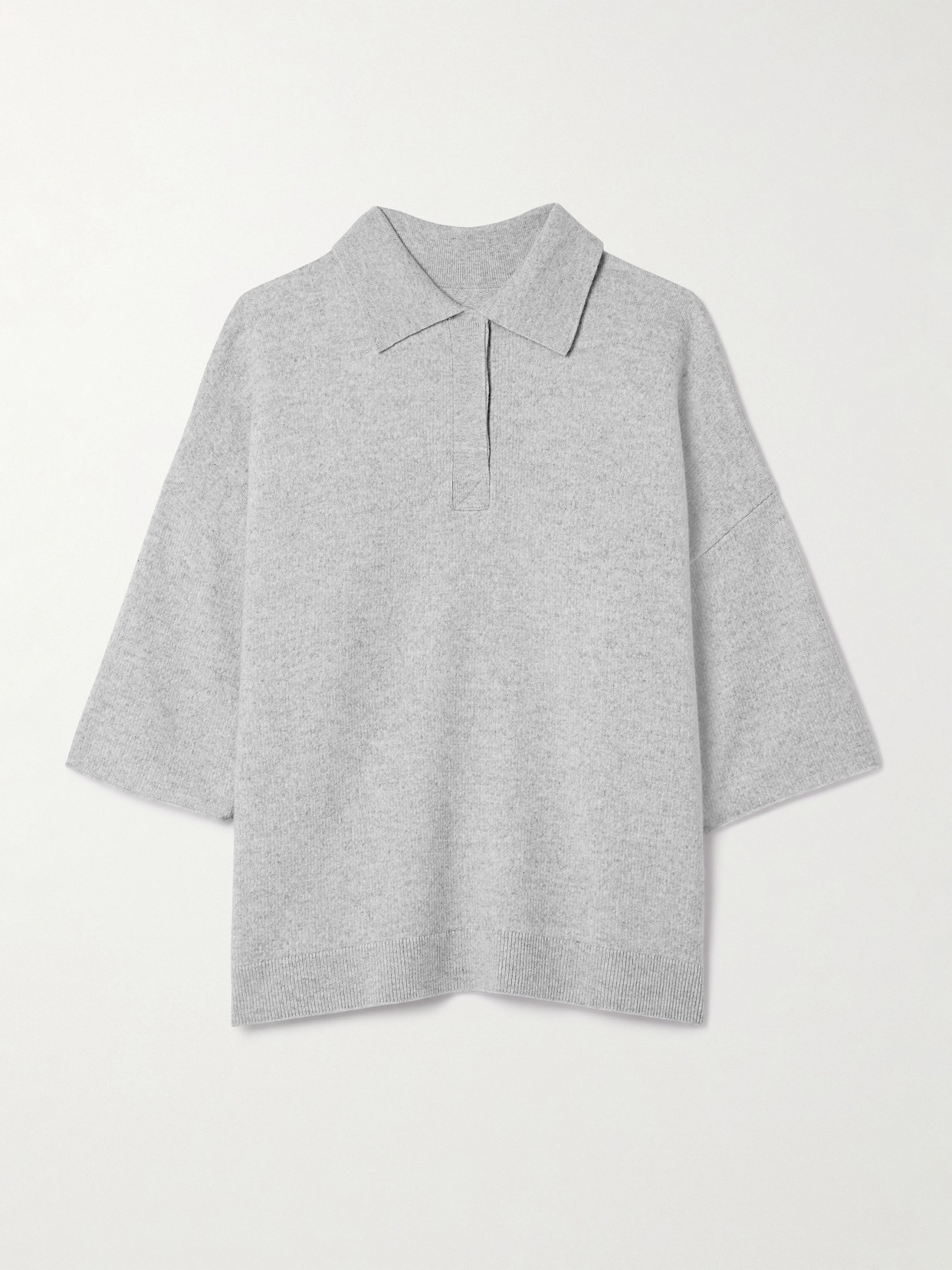 Kallmeyer Wes Oversized Wool And Cashmere-blend Polo Shirt In Gray