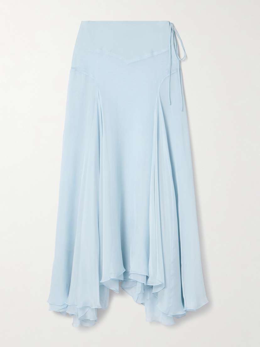 Kallmeyer Alyse Asymmetric Pleated Silk-chiffon Maxi Wrap Skirt