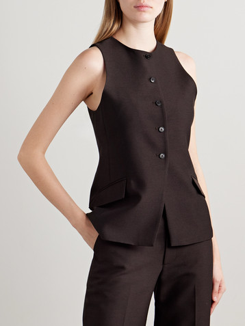 KALLMEYER Ira wool and silk-blend twill vest