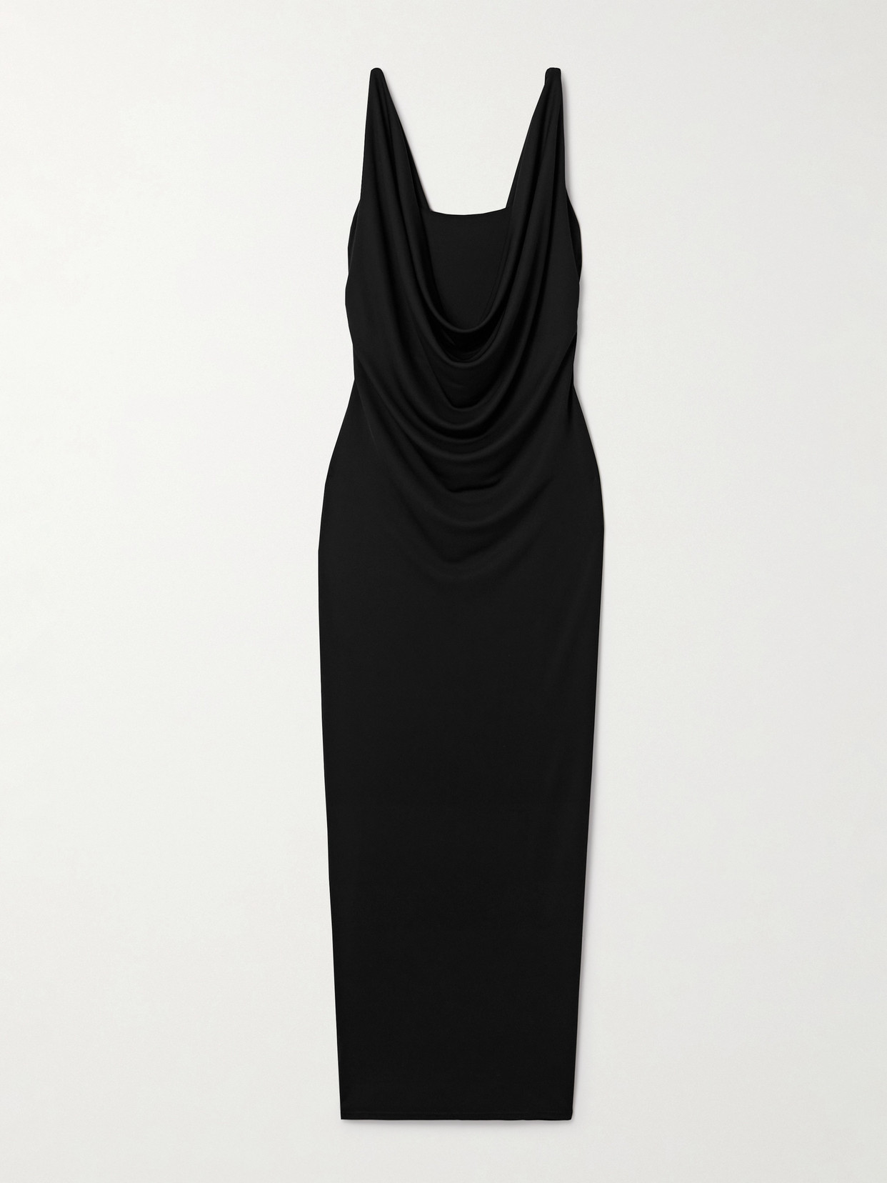 Kallmeyer Odessa Draped Stretch-jersey Midi Dress In Black