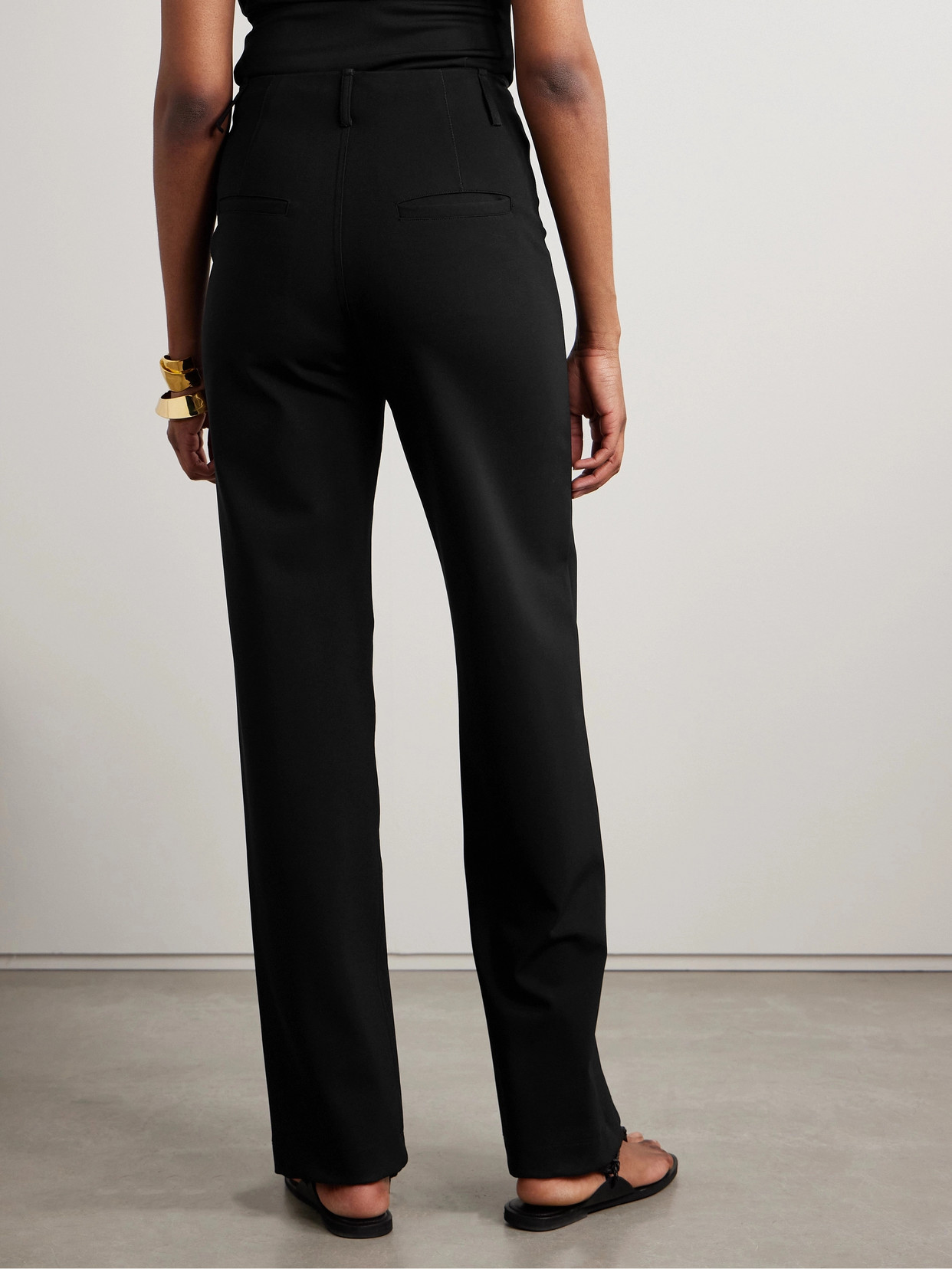 Kallmeyer Damian Striped Twill Straight-leg Pants In Black