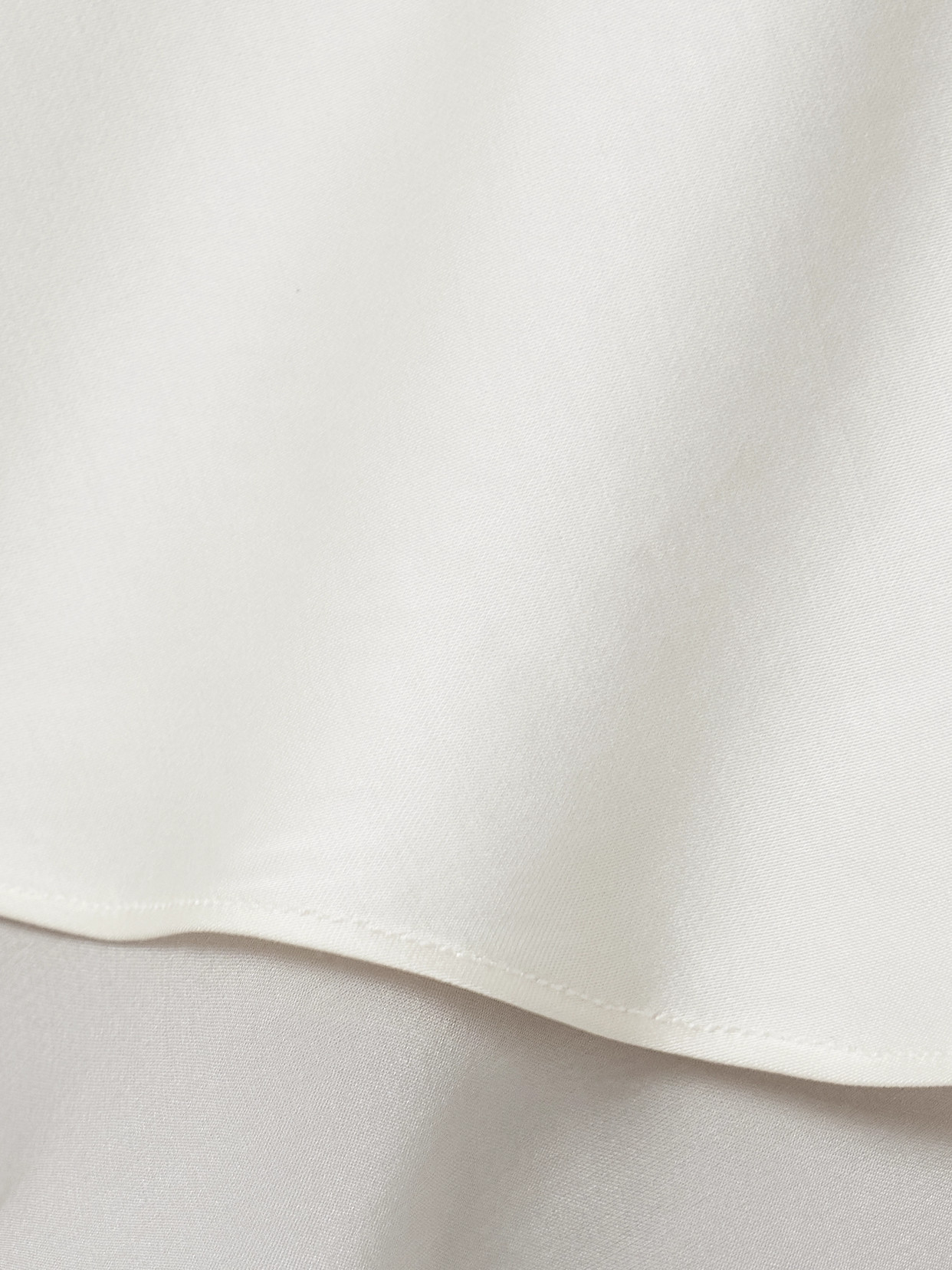 Kallmeyer Nola Silk Chiffon-trimmed Satin Midi Skirt In Cream