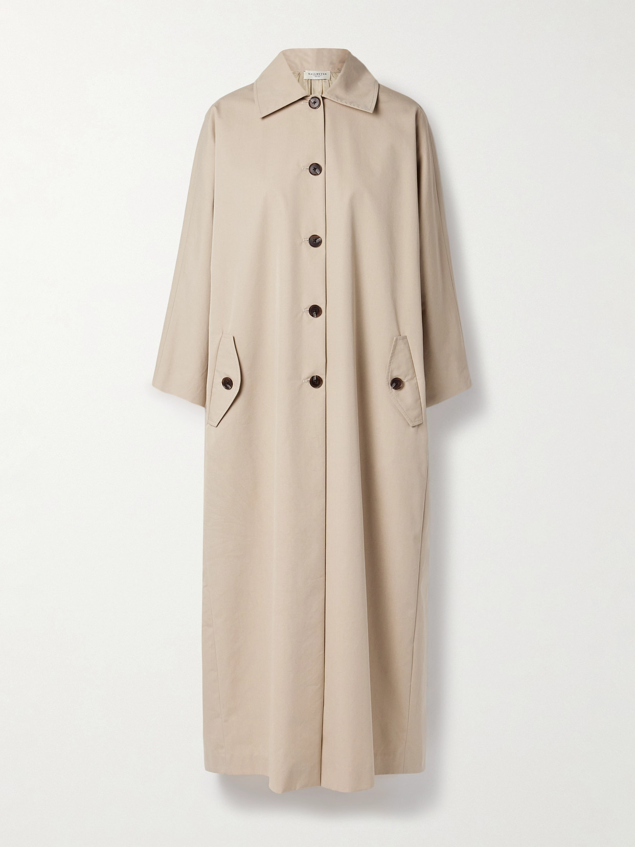 Kallmeyer Tavi Pleated Cotton-blend Twill Trench Coat In Neutrals