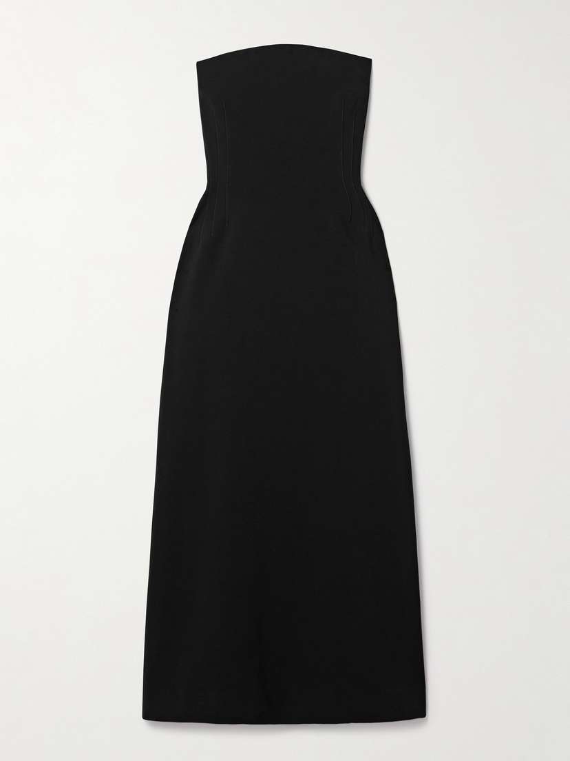 Kallmeyer Blaise Strapless Crepe Midi Dress