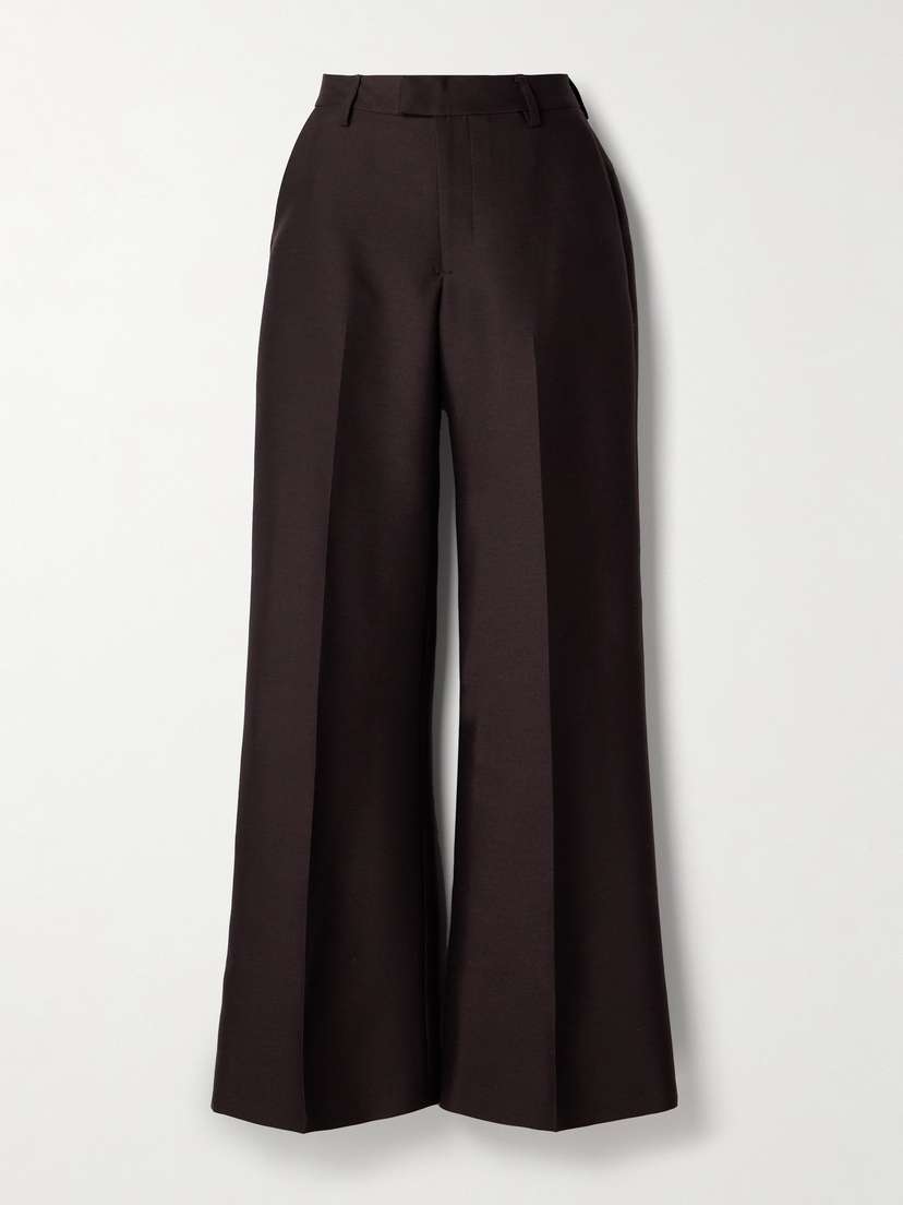 Kallmeyer Athena Wool And Silk-blend Twill Wide-leg Pants