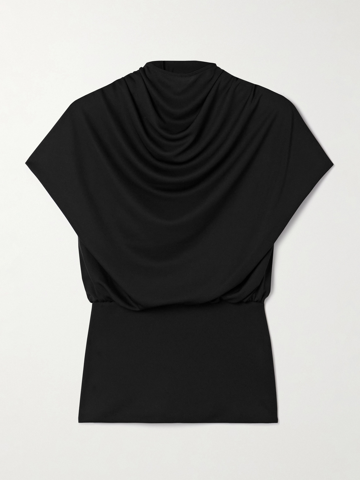 Kallmeyer Jocelyn Draped Stretch-jersey Top In Black