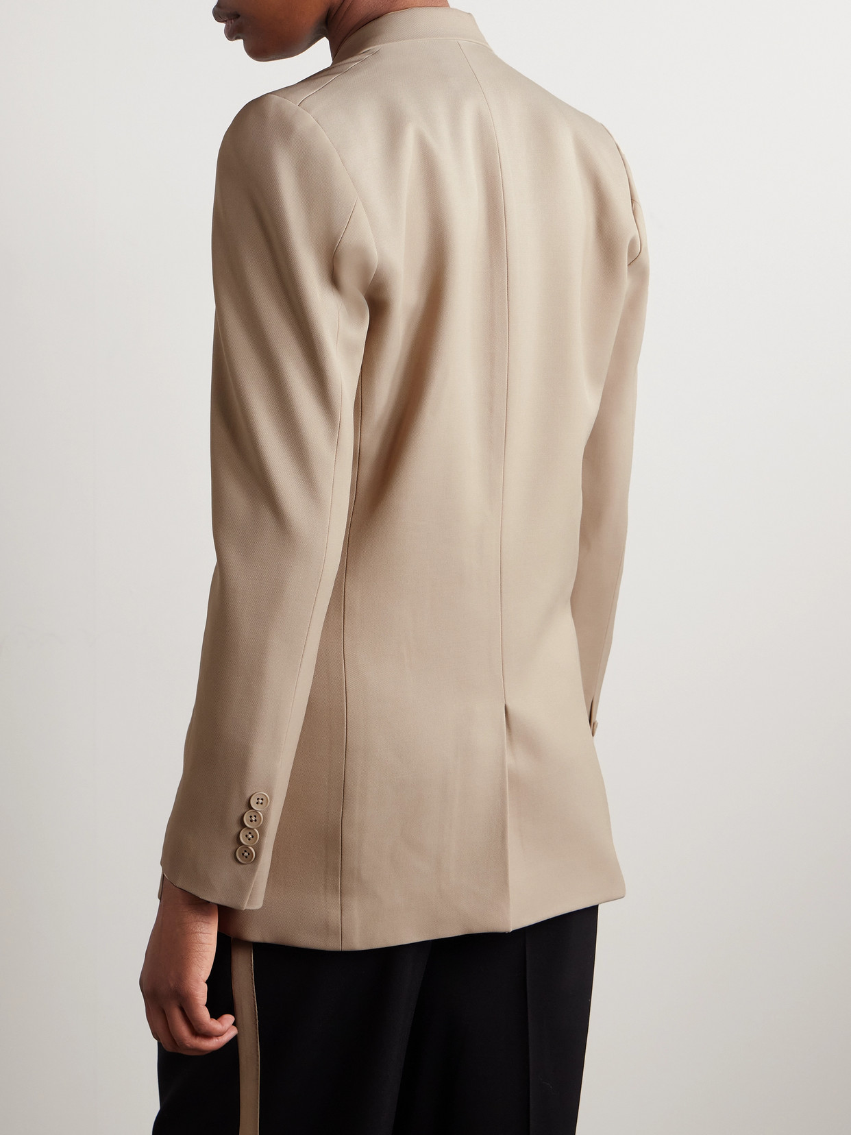 Kallmeyer Emilio Double-breasted Wool-blend Twill Blazer In Neutrals