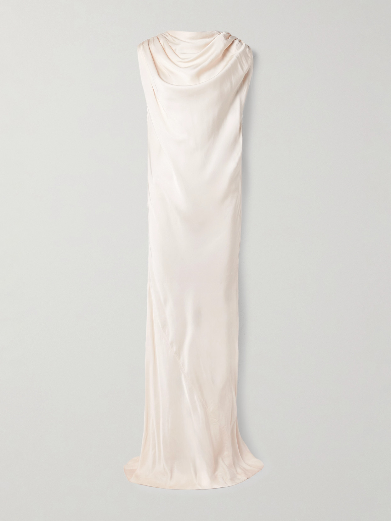 Kallmeyer Toma Draped Satin Gown In Cream
