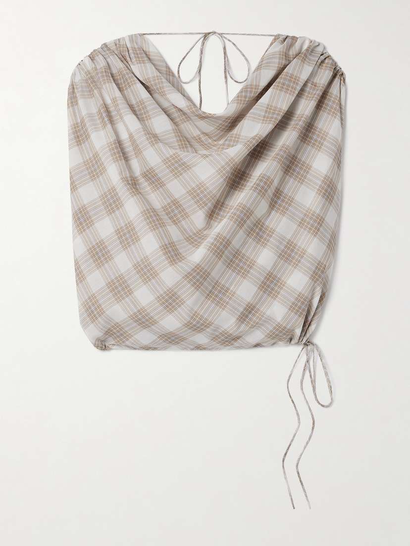 Kallmeyer Naia Draped Checked Voile Top