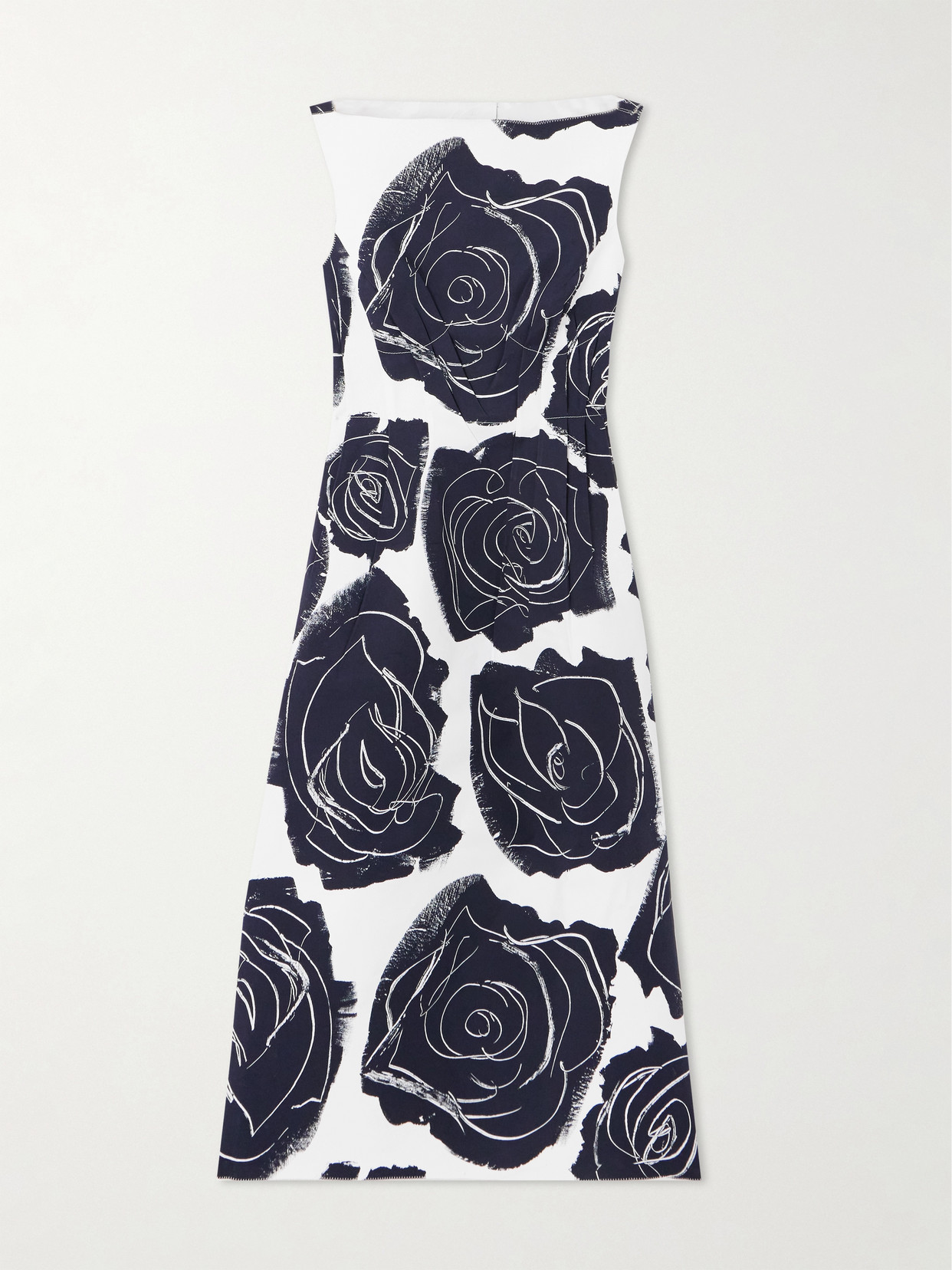 Marni - Printed Cotton-poplin Midi Dress - White