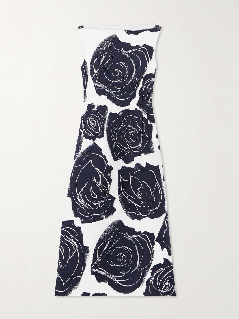 Marni Printed Cotton-poplin Midi Dress