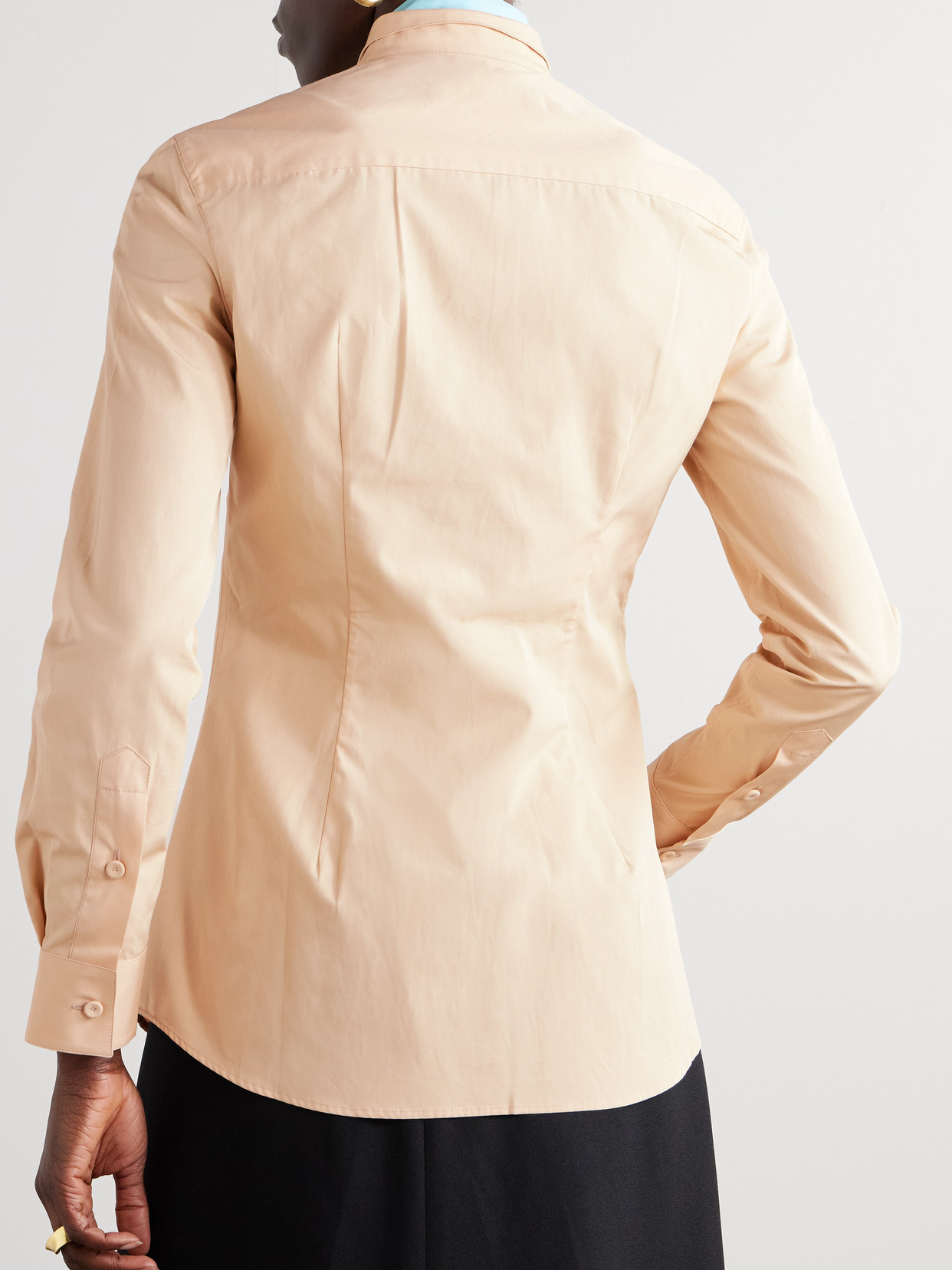Marni Embroidered Organic Cotton-poplin Shirt In Orange
