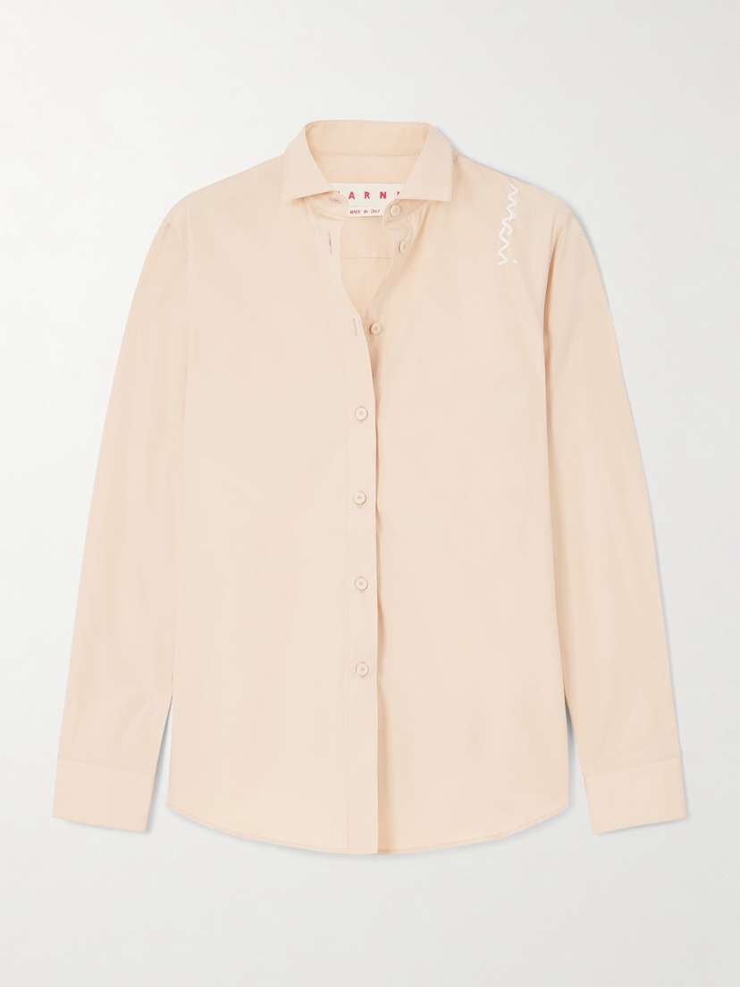 Marni Embroidered Organic Cotton-poplin Shirt