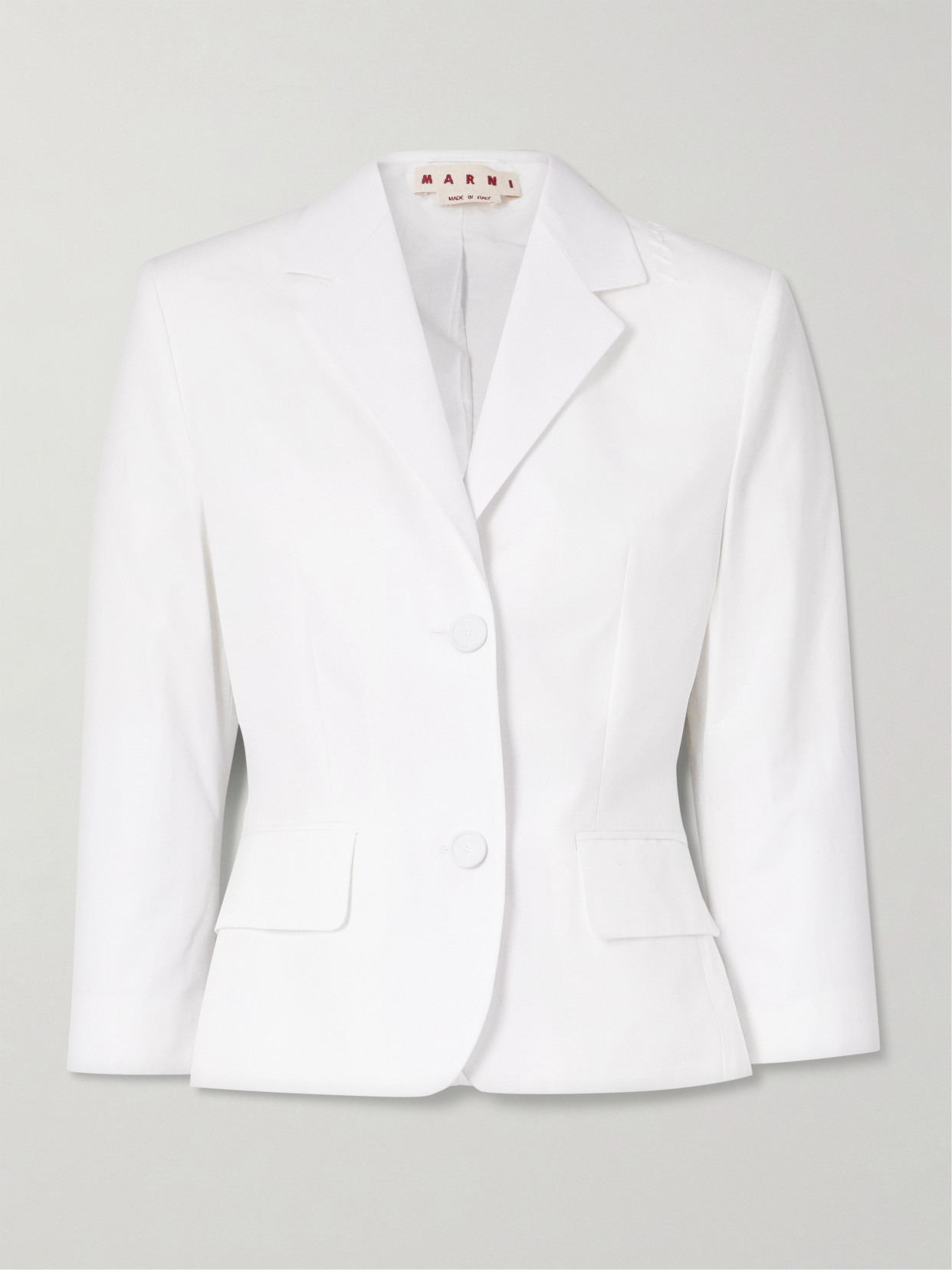 Marni White Poplin Baby Single Breasted Jacket In White