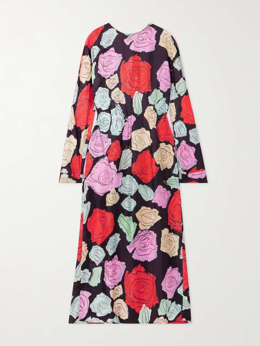Marni Floral-print Silk-twill Midi Dress