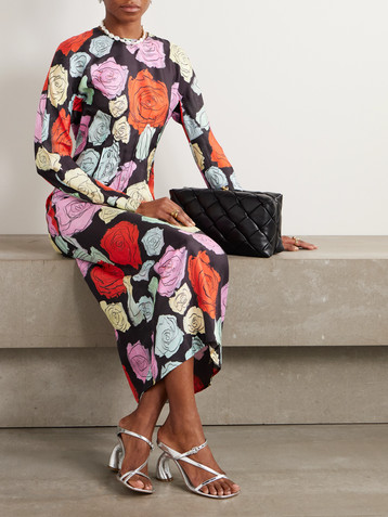 Marni Floral-print silk-twill midi dress