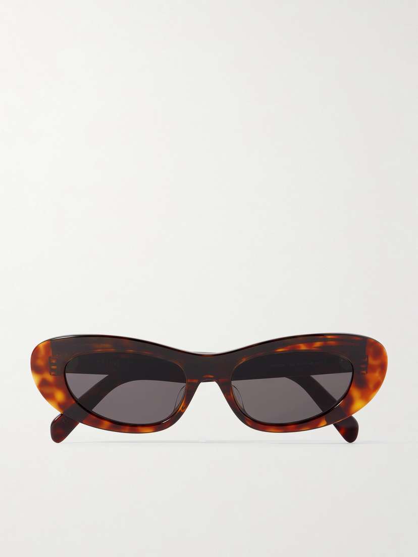 CELINE Eyewear Cat-eye Tortoiseshell Acetate Sunglasses