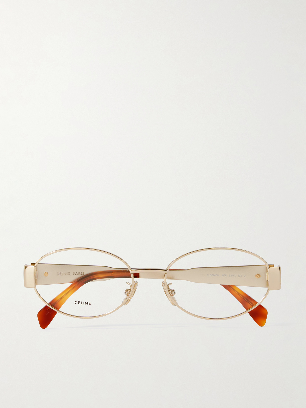 Celine Triomphe Oval-frame Gold-tone Optical Glasses