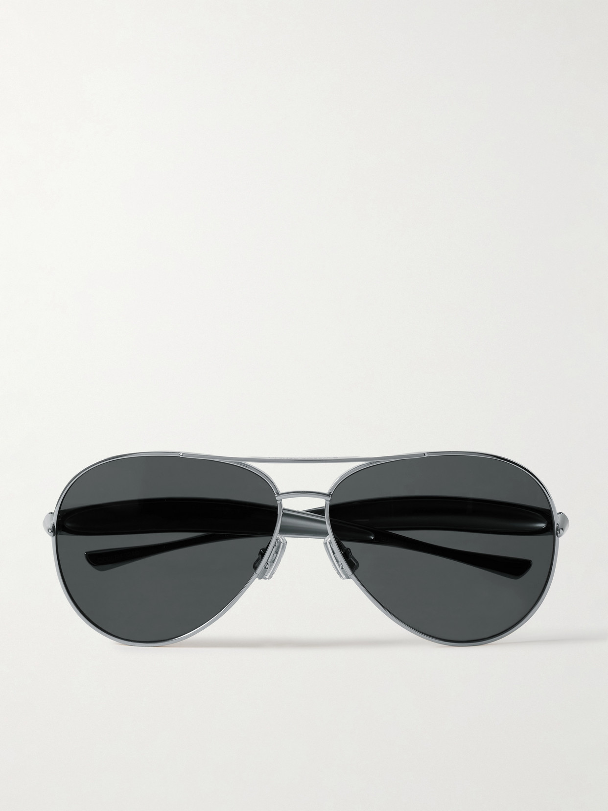 Bottega Veneta Sardine Aviator-style Silver-tone Sunglasses In Metallic